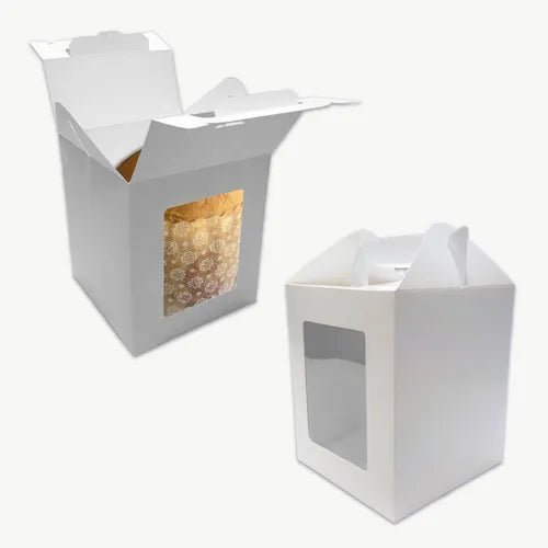 cod: 3262 (100u) CAJAS PARA PAN DULCE 1 KG CON VISOR PVC Y MANIJA - medida: 20x17x4