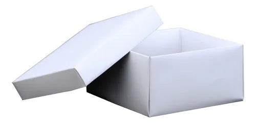 cod: 2871 (30u) CAJA EN BASE Y TAPA BLANCA O KRAFT LENCERIA MALLAS - medida: 15x15x15