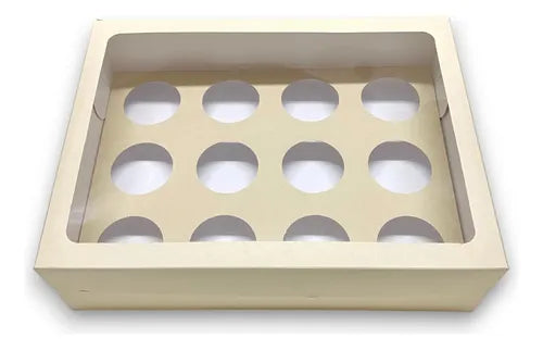 cod: 4384 (25u) CAJA 12 CUPCAKE CON CA VISOR PVC 34,5 U - medida: 34.5x26x10