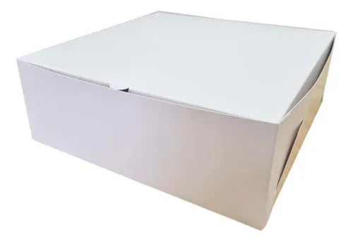 cod: 2129 (100u) CAJA COFRE TORTA / PASTELERIA BLANCA - medida: 0x0x0