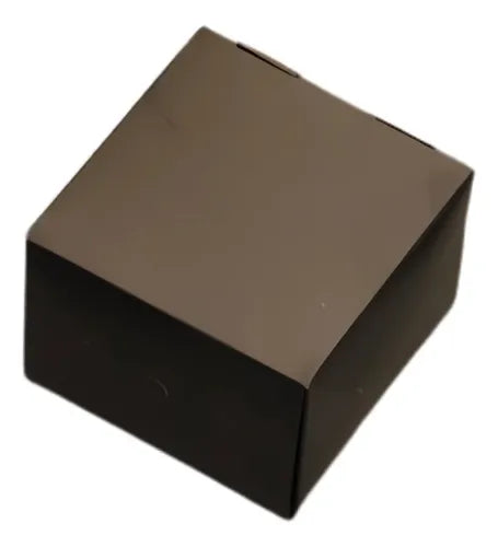 cod: 2690 (50u) CAJAS DE CARTÓN NEGRAS MINITORTA/HAMBURGUESA - medida: 12x12x3.5