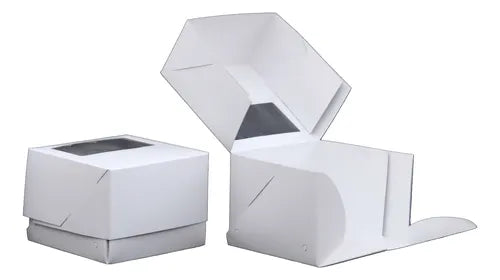 cod: 2607 (30u) CAJA MINI TORTA VENTANA MUFFINS PASTELERIA KRAFT - medida: 10x10x10