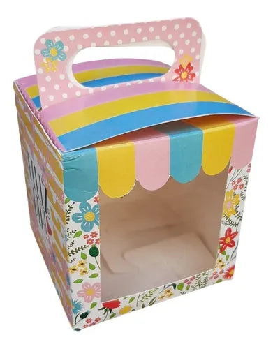 cod: 2215 (10u) CAJA PORTA CUP CAKE INDIVIDUAL FELIZ DIA - medida: 0x0x0