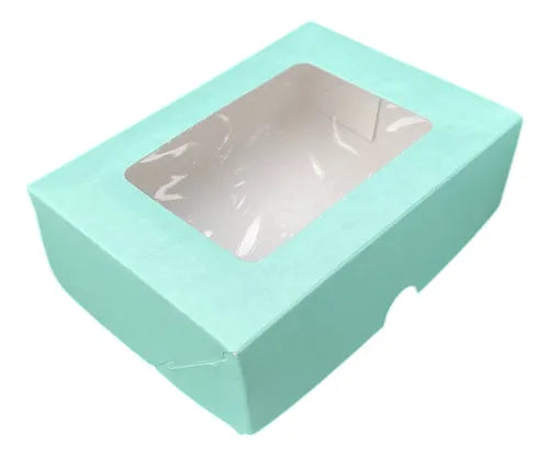 cod: 2809 (10u) CAJA COLOR VISOR CUADRADO GALLETITAS CHOCOLATES LENCERIA - medida: 15x11x4.5