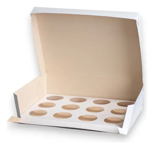 cod: 4388 (25u) CAJA 12 CUPCAKES MUFFINS CON CA 34,5 U - medida: 34.5x26x10