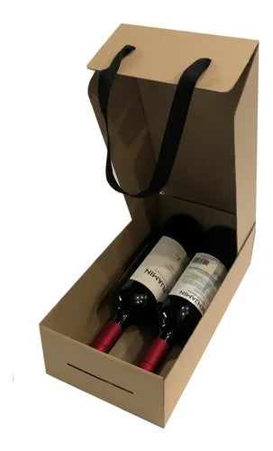 cod: 4374 (10u) CAJA ENVIOS BOTELLAS VINO ZAPATO SIN CINTA - medida: 34x18x10