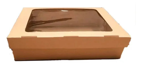 cod: 3919 (10u) CAJA PARA DESAYO TARTA FACTURAS MEDIANA C/VISOR . - medida: 27x19x3