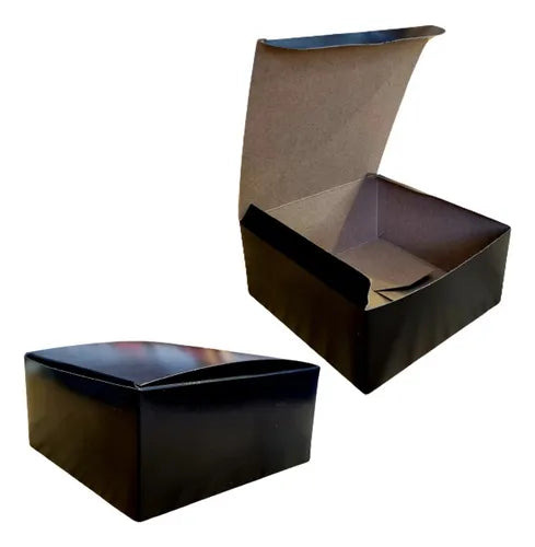 cod: 2878 (100u) CAJA PARA LENCERIA / MALLAS TOTAL BLACK - NEGRA - medida: 15.5x15.5x7.3