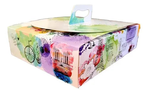 cod: 3016 (100u) CAJA PARA MASAS FINAS 1/4 KILO CUARTO KILO - IMPRESA - medida: 18x12x5