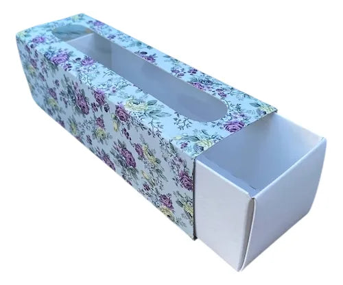 cod: 2897 (25u) CAJA CHICA ESTAMPADA MACARONS GALLETITAS CHOCOLATES D - medida: 16x5x5