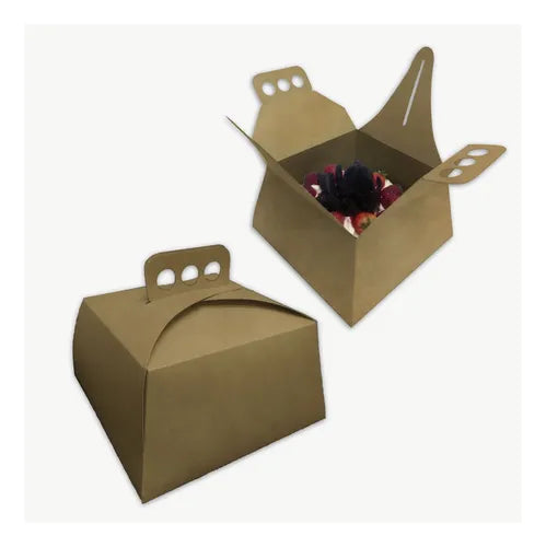 cod: 3383 (100u) CAJAS PARA TORTAS TARTAS KRAFT .8 - medida: 21x21x11