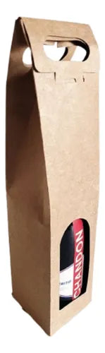 cod: 4449 (10u) CAJA ESTUCHE CON VENTANA PARA A BOTELLA DE VINO - - medida: 38x9x9