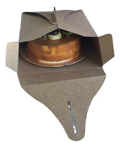 cod: 3386 (50u) CAJAS PARA TORTAS KRAFT .8 TARTAS POSTRES - medida: 21x21x11