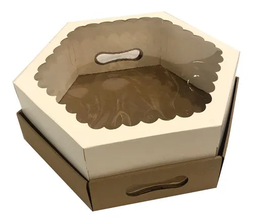 cod: 3989 (25u) CAJA DESAYO, TORTA, BOX C/VISOR - medida: 28x28x7
