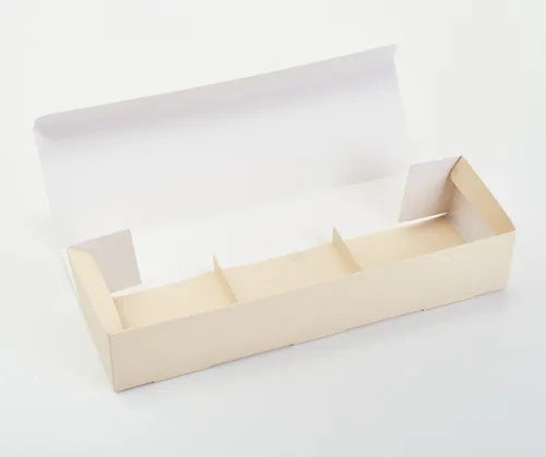 cod: 4446 (50u) CAJA RECTANGULAR C/3 DIV U PORCIONES LINGOTES - medida: 38x12x7