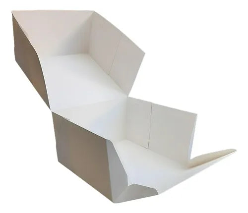 cod: 3169 (10u) CAJA BLANCA TORTAS APERTURA FRONTAL APILABLE 10 - medida: 20x20x10