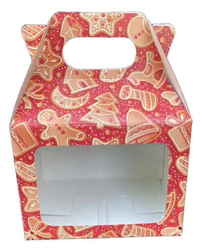 cod: 2767 (10u) CAJAS VALIJA NAVIDAD VISOR GALLETITAS REGALOS - medida: 13x10x9