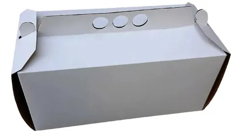 cod: 3580 (10u) CAJA BUDÍN PORCIÓN DE TORTA BLANCA MARRÓN 10 - medida: 24x12x11