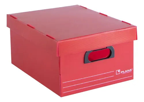 cod: 4658 (1u) CAJA ARCHIVO PLASTICO CON TAPA - PLANA - medida: 400x300x195