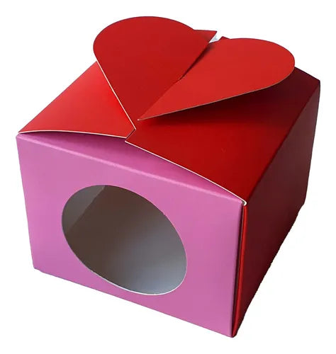 cod: 2640 (20u) CAJAS VISOR ESTUCHE CORAZÓN LENCERÍA BOMBONES - medida: 11x11x11