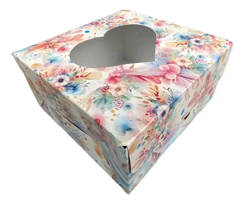 cod: 3176 (10u) CAJAS ESTAMPADA TORTA REGALOS DONNAS LENCERIA - medida: 20x20x10