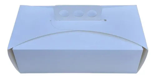 cod: 4090 (10u) CAJA BUDÍN BLANCA 10 MANIJA PANADERIA - medida: 30x15x5
