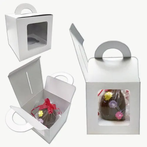 cod: 2652 (50u) CAJAS PARA HUEVOS DE PASCUA Nº 8 Y 10    CON VENTANA - medida: 11.4x11.4x11.4