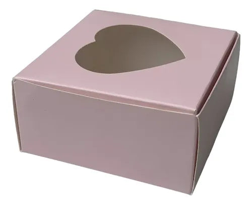 cod: 2544 (80u) CAJA ROSA VISOR CORAZON BOMBONES CHOCOLATES LENCERIA 80 - medida: 10x10x5