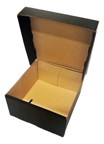 cod: 3094 (50u) CAJA TORTA MASAS BAKERY REGALO PREMIUM  NEGRA - medida: 19x19x10