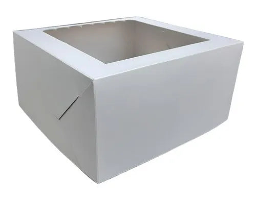 cod: 3066 (10u) CAJA CARTULINA BLANCA CUADRADA  VISO  AGING - medida: 19x19x8