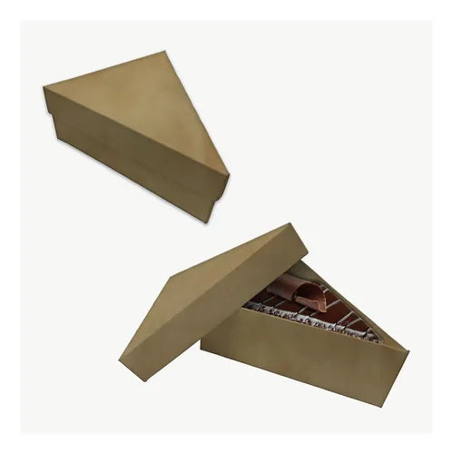 cod: 2925 (50u) CAJAS PARA TORTAS PORCION INDIVIDUAL POSTRES KRAFT - medida: 16x13x6.5