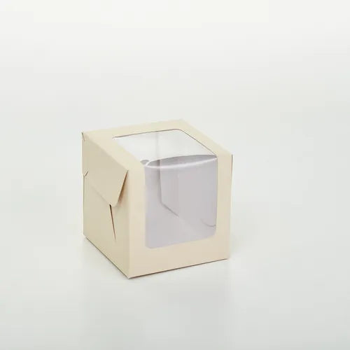 cod: 2534 (25u) CAJA CON VISOR  TORTAS MINI PORCIONES U - medida: 10x10x3