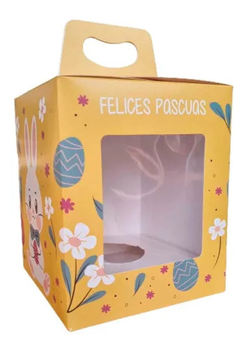 cod: 2991 (50u) CAJA PARA HUEVO DE PASCUA N 15 A 18 - IMPRESA - medida: 17.5x14.5x14.5
