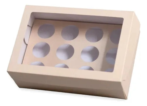 cod: 3789 (25u) CAJA 12 MINICUPCAKE SHOT CON CA VISOR PVC U - medida: 26x18x5.4