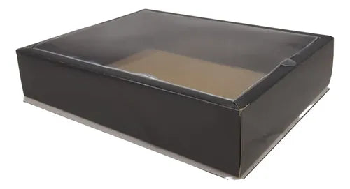 cod: 164 (10u) CAJA 22X17X5 REGALOS NEGRO VISOR Base y Tapa  (10U) COD:164 - medida: 22x17x5