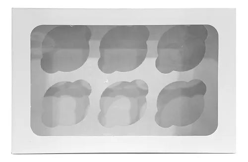 cod: 3861 (10u) CAJA PARA CUPCAKES O MADALENAS  CON VISOR   I. - medida: 26.4x17.5x9