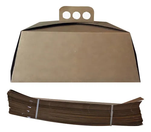 cod: 4104 (50u) CAJAS PARA TORTAS KRAFT  + TIRAS/FAJAS - medida: 30x30x12