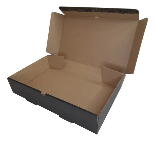 cod: 312 (10u) CAJA 18X29X6 REGALO NEGRO CORRUGADO AUTOARMABLE (10U) COD:312 - medida: 18x29x6