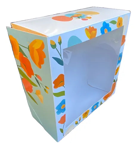 cod: 3540 (10u) CAJAS VENTANA VISOR DISEÑO PASCUA  ROSCA TORTA - medida: 23x23x10