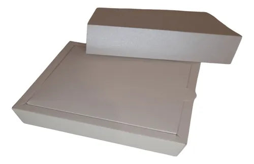 cod: 110 (10u) CAJA 15X12X4.5 REGALOS BLANCO CARTON Base y Tapa BORDE (10U) COD: 110 - medida: 15x12x4