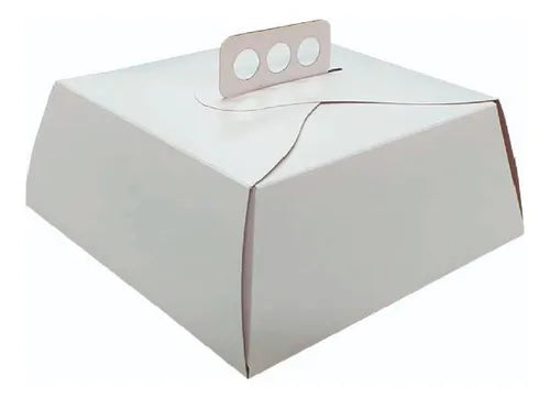 cod: 3593 (10u) CAJA PARA TORTA BLANCA LISA  - 10 - medida: 24x24x10