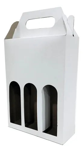 cod: 3616 (10u) CAJAS MALETIN ESTUCHE 3 PORRON CERVEZA BLANCO O KRAFT - medida: 24.5x18.5x7