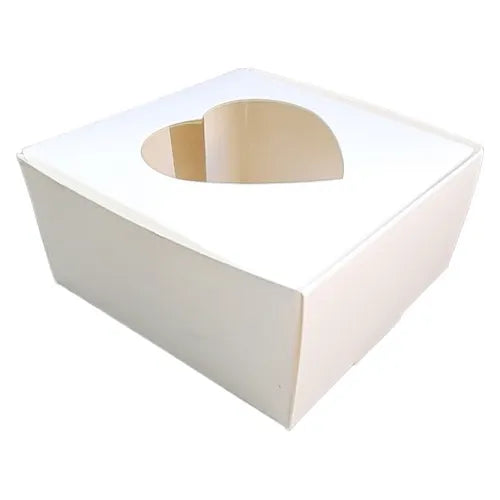 cod: 2548 (10u) CAJA BLANCA VISOR  BOMBONES - medida: 10x10x5