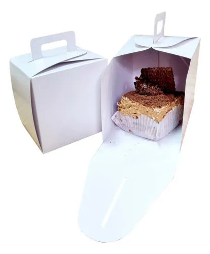 cod: 2155 (50u) CAJA MINI TORTA / PORCIÓN - BLANCA - medida: 0x0x0