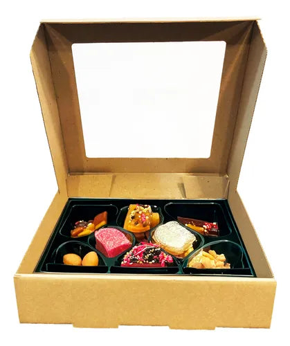 cod: 3980 (50u) CAJA PARA TORTA TARTA SANDWICHS  M/M C/VISOR - medida: 28x28x6