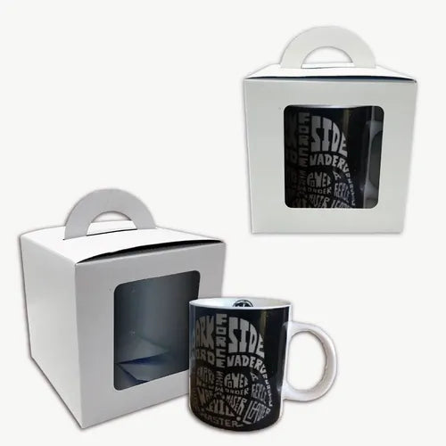 cod: 2656 (50u) CAJA PARA TAZAS EXCELENTE PARA REGALOS C/VENTANA - medida: 11.4x11.4x11.4
