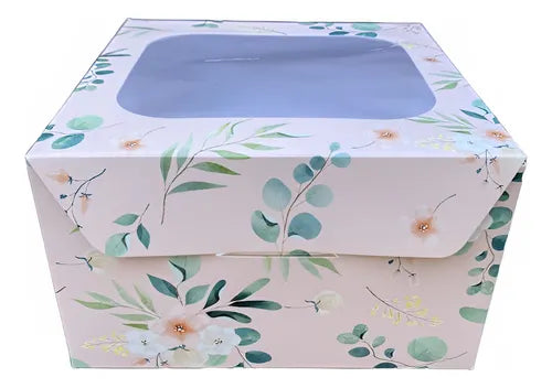 cod: 2943 (10u) CAJA  FLORES  PASTELERIA REPOSTERIA REGALOS - medida: 17x17x10