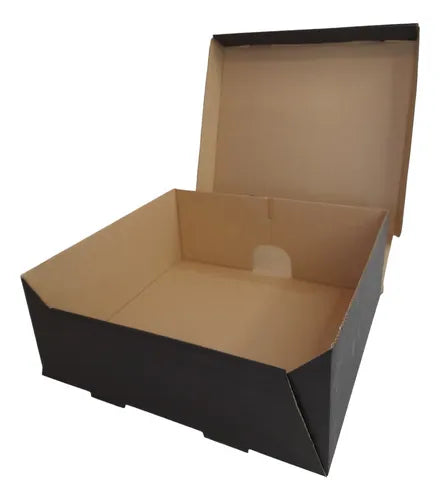 cod: 314 (10u) CAJA 27X25X10 REGALO NEGRO CORRUGADO AUTOARMABLE (10U) COD: 314 - medida: 27x25x10