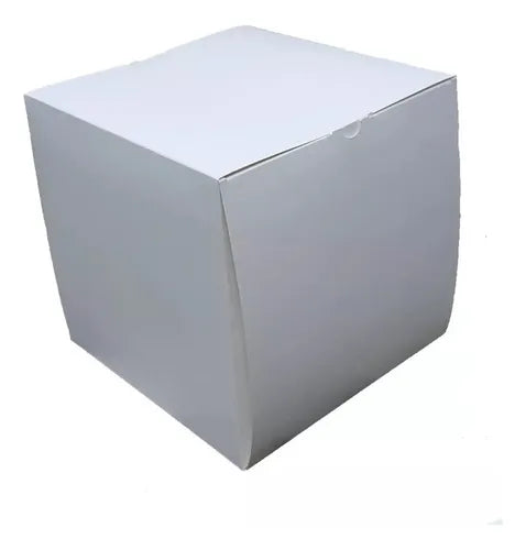 cod: 3653 (20u) CAJA CUADRADA BLANCA   TORTA ALTA  REGALOS - medida: 25x25x12