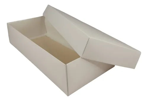 cod: 158 (10u) CAJA 23X10X5 REGALOS BLANCO CARTON LAMINADO Base y Tapa (10U) COD: 158 - medida: 23x10x5